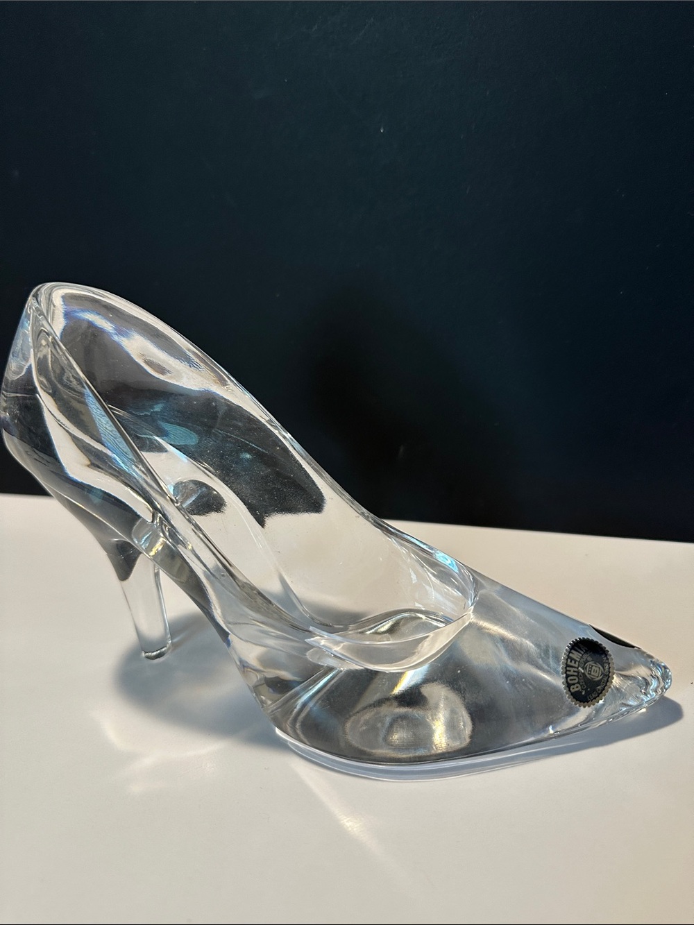 Vintage Bohemia Glass Czech Republic Crystal Shoe